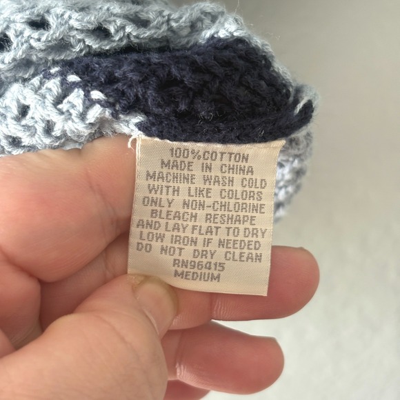 Massive Luxury Men Size M Blue Crochet Knit Button Down Shirt Polo Short Sleeve - Picture 8 of 10